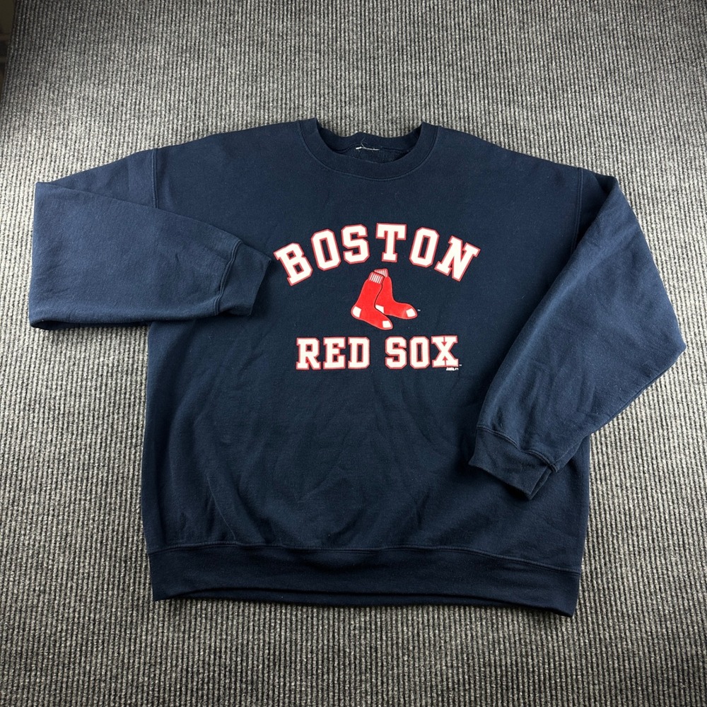 Stitches Boston Red Sox Sweatshirt Mens XL Navy Blue MLB Crewneck Fleece 3092